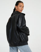 Women’s Premium Vegan Leather Jacket Timeless Oversized Fit