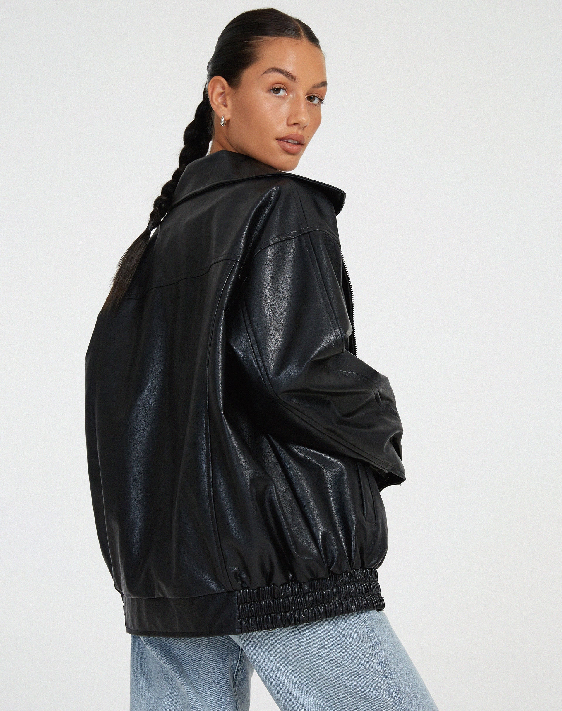Women’s Premium Vegan Leather Jacket Timeless Oversized Fit