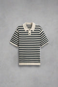 Men's Classic Stripe Knitted Polo Comfortable Casual Top