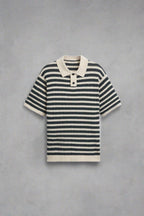 Men's Classic Stripe Knitted Polo Comfortable Casual Top