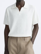 Men's Classic Knit Polo Shirt Comfortable Retro Style