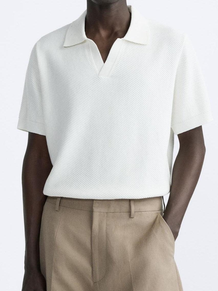 Men's Classic Knit Polo Shirt Comfortable Retro Style