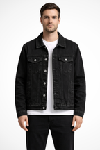 Men’s Denim Jacket Classic Fit Button Front