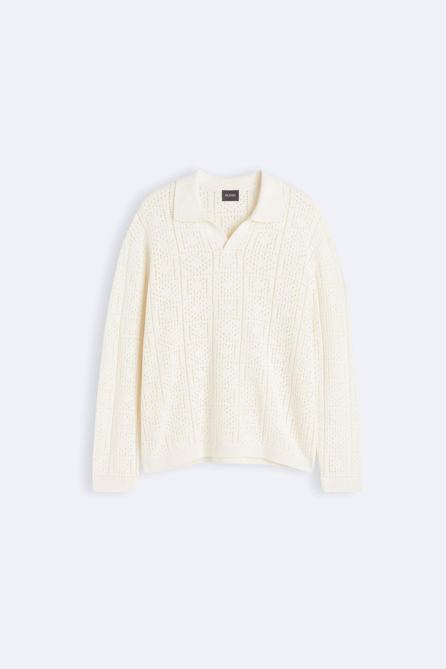 Men's Lightweight Knitted Polo Sweater Elegant Style