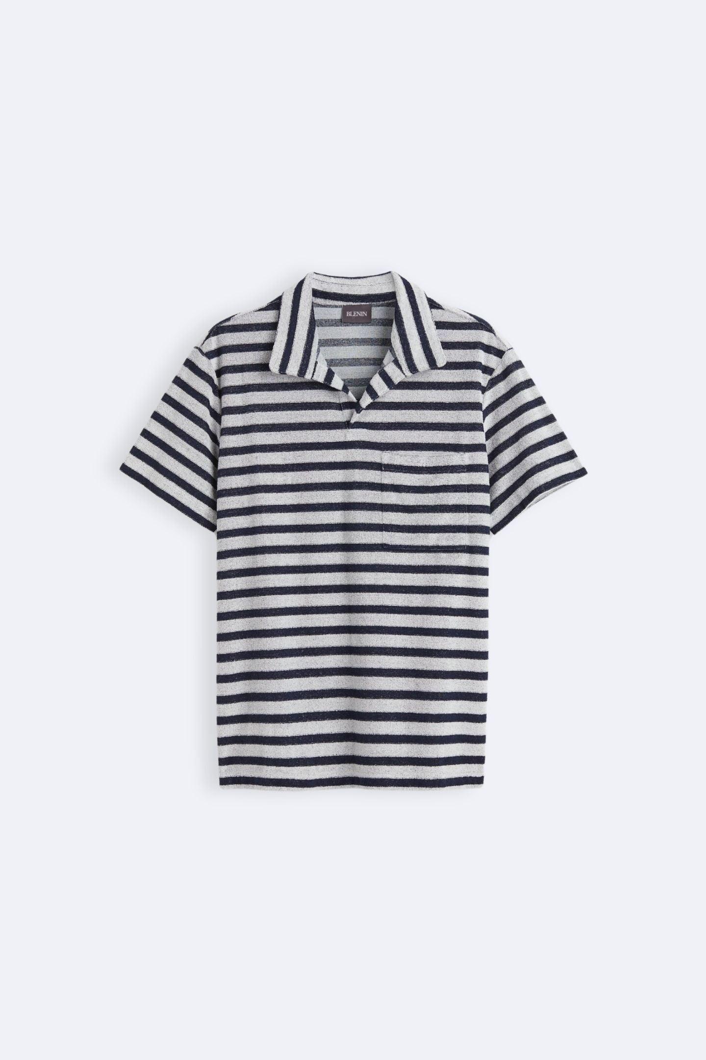Men's Knitted Polo Shirt Modern Maritime Style Comfortable Fit