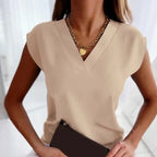 Women's Elegant Sleeveless V-Neck Top Casual Blouse