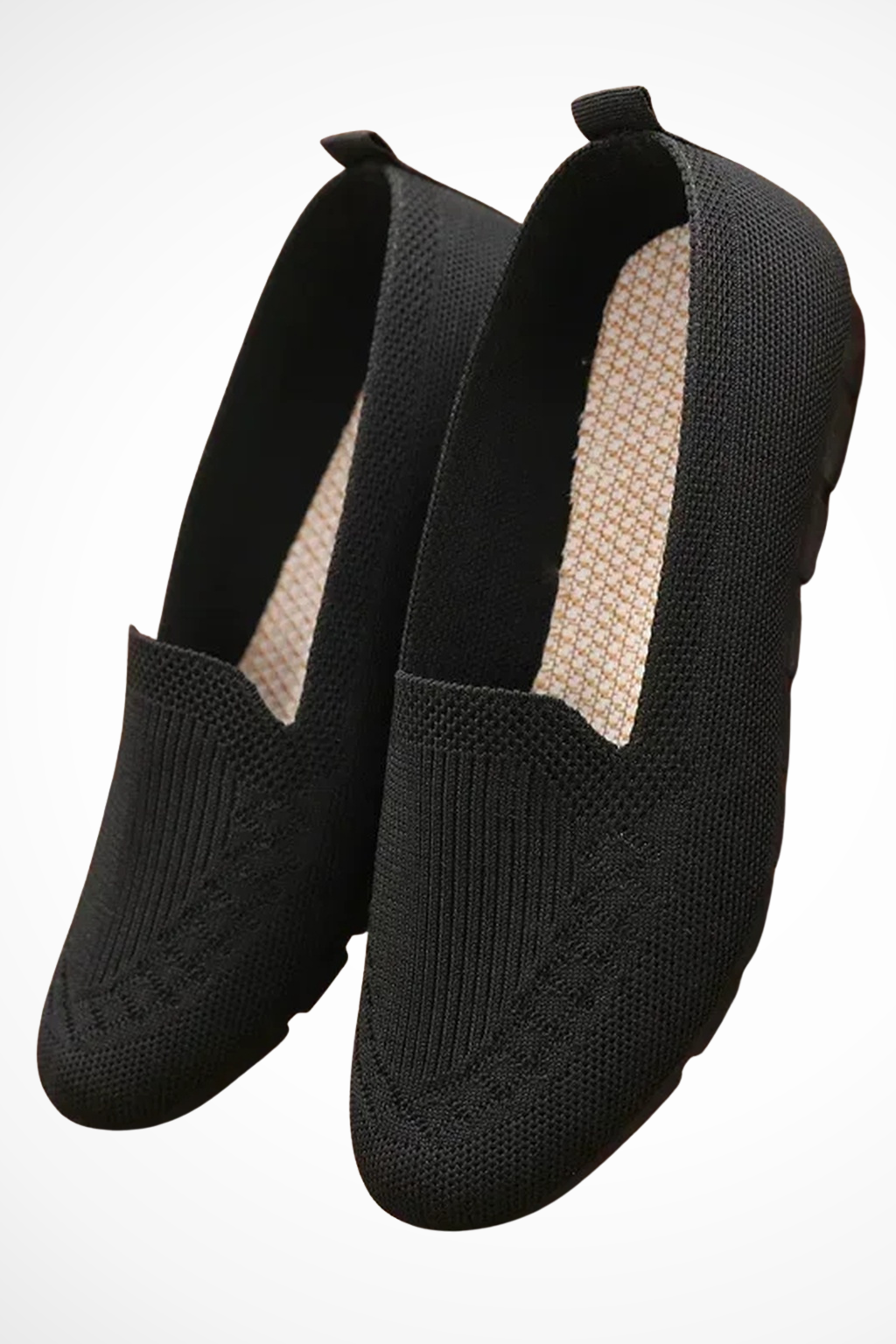 Women's Round Toe Knit Slip On Ballet Flats Casual Shoes