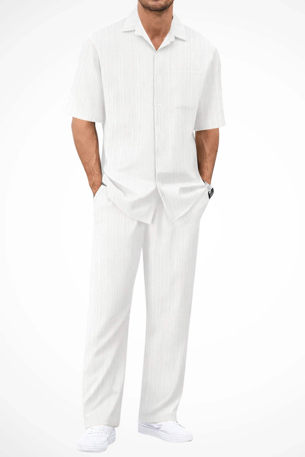 Men’s Textured Two Piece Set Smart Casual Fit