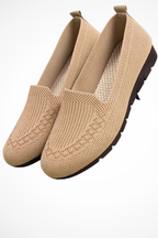Women's Round Toe Knit Slip On Ballet Flats Casual Shoes
