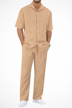 Men’s Textured Two Piece Set Smart Casual Fit