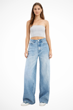 Women's Oversized Baggy Denim Jeans High-Waisted Wide Leg