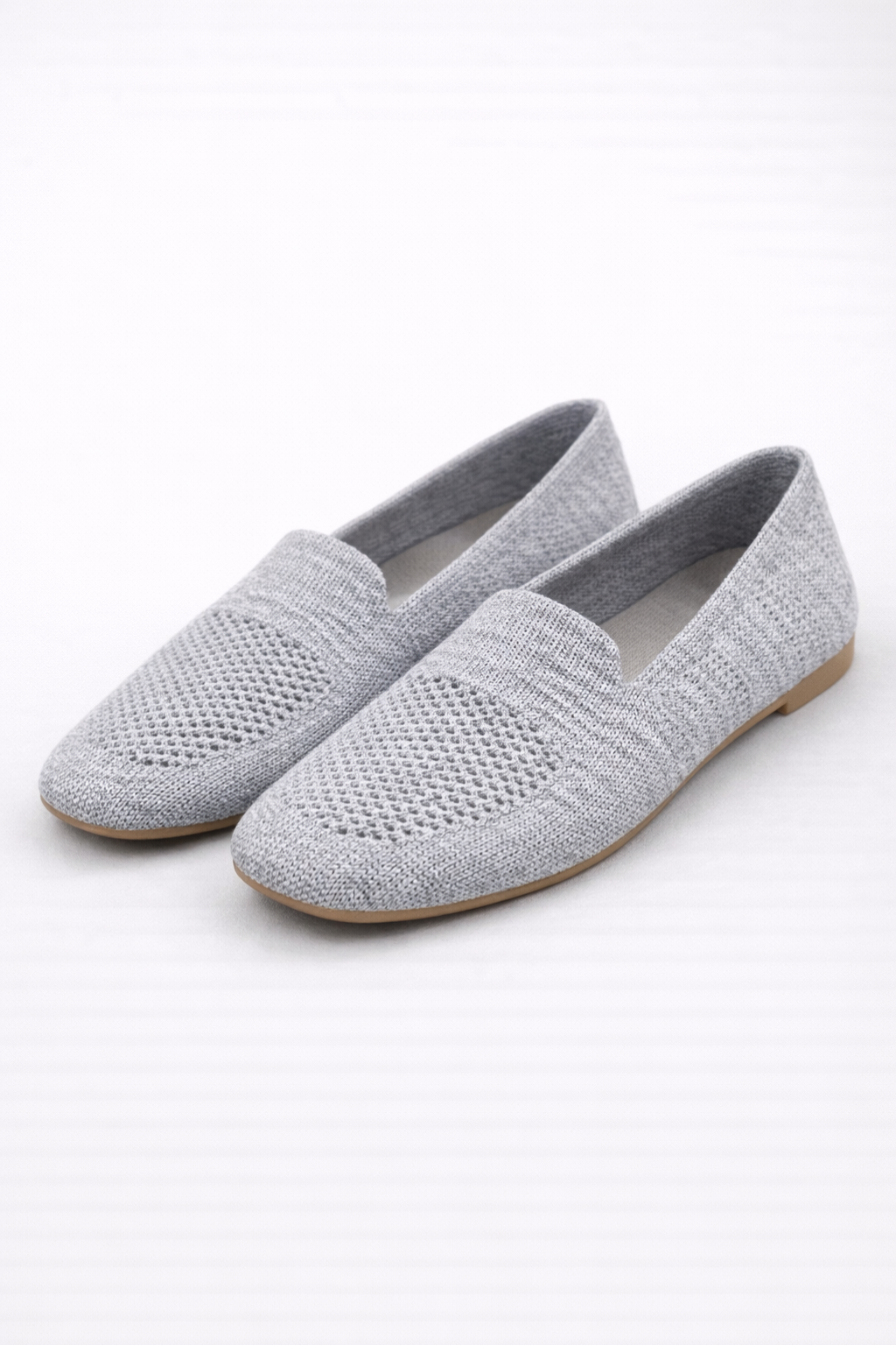 Women's Breathable Knit Mesh Ballet Flats Slip On Shoes