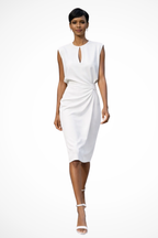 Women’s Ruched Midi Dress for Elegant Day Wear