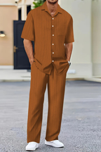 Men’s Textured Two Piece Set Smart Casual Fit