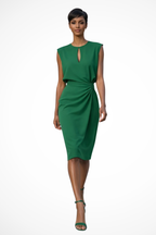 Women’s Ruched Midi Dress for Elegant Day Wear
