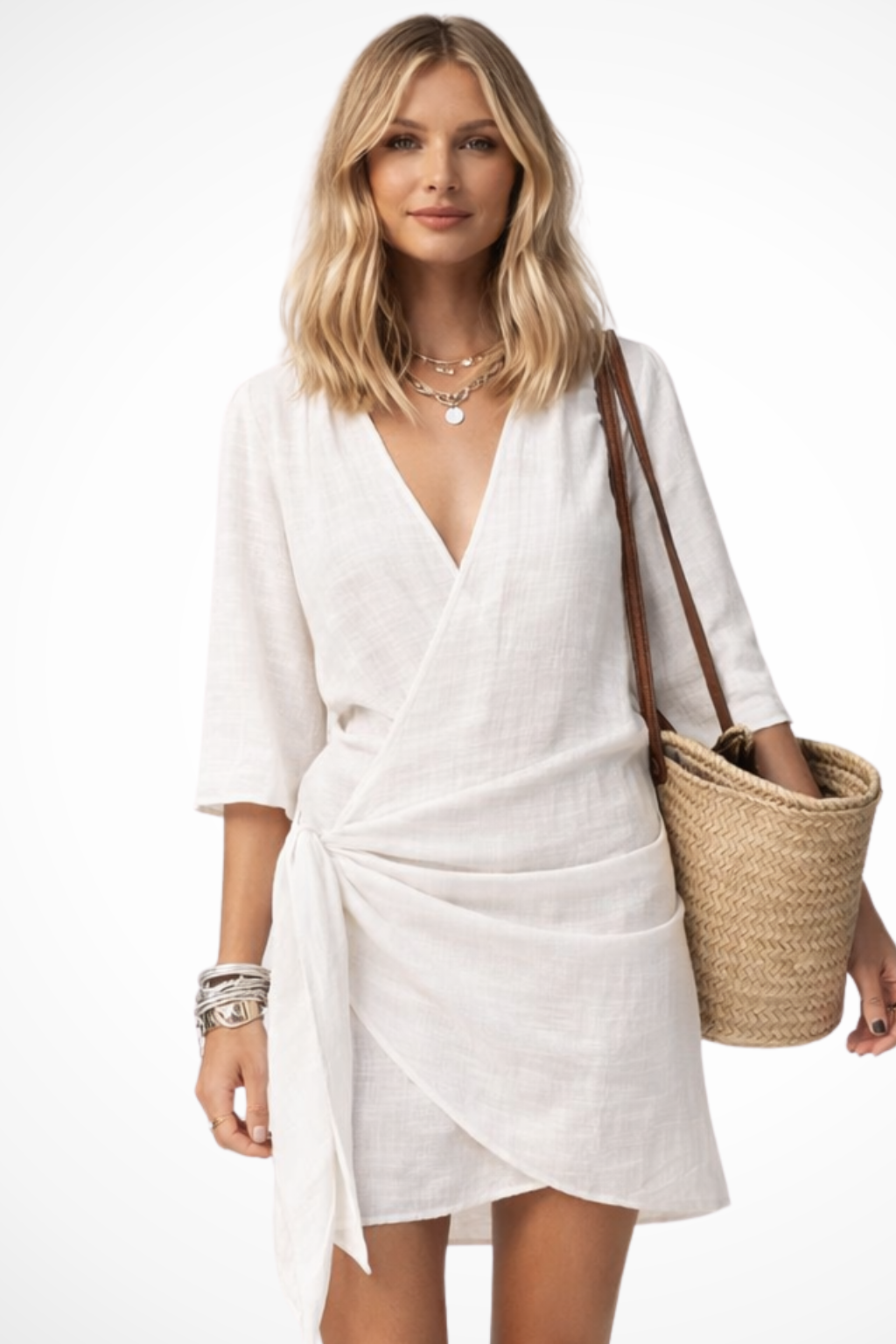 Women’s Wrap Mini Dress for Summer Elegant Everyday Wear