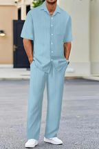 Men’s Textured Two Piece Set Smart Casual Fit