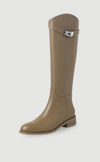 Women's Vegan Leather Riding Boots Tall Buckle Elegant Boots