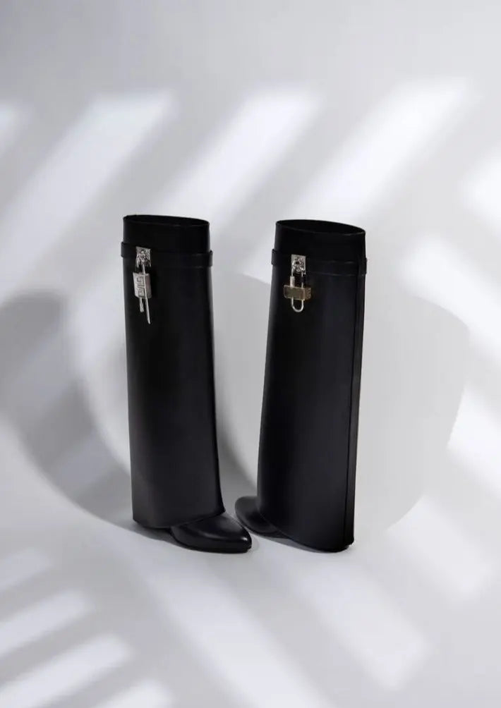 Women's Vegan Leather Boots Hidden Wedge Elegant Ankle Boots