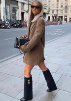 Women's Vegan Leather Boots Hidden Wedge Elegant Ankle Boots