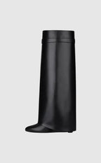 Women's Vegan Leather Boots Hidden Wedge Elegant Ankle Boots