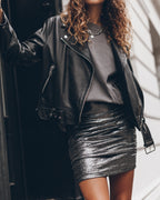 Women’s Glitter Stretch Skirt Elegant Slim Fit