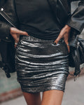 Women’s Glitter Stretch Skirt Elegant Slim Fit