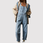 Women's Durable Denim Dungaree Overalls Casual Fit