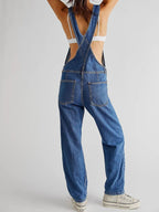 Women's Durable Denim Dungaree Overalls Casual Fit