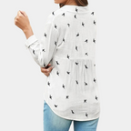 Women's Lightweight Casual Blouse with Swallow Print