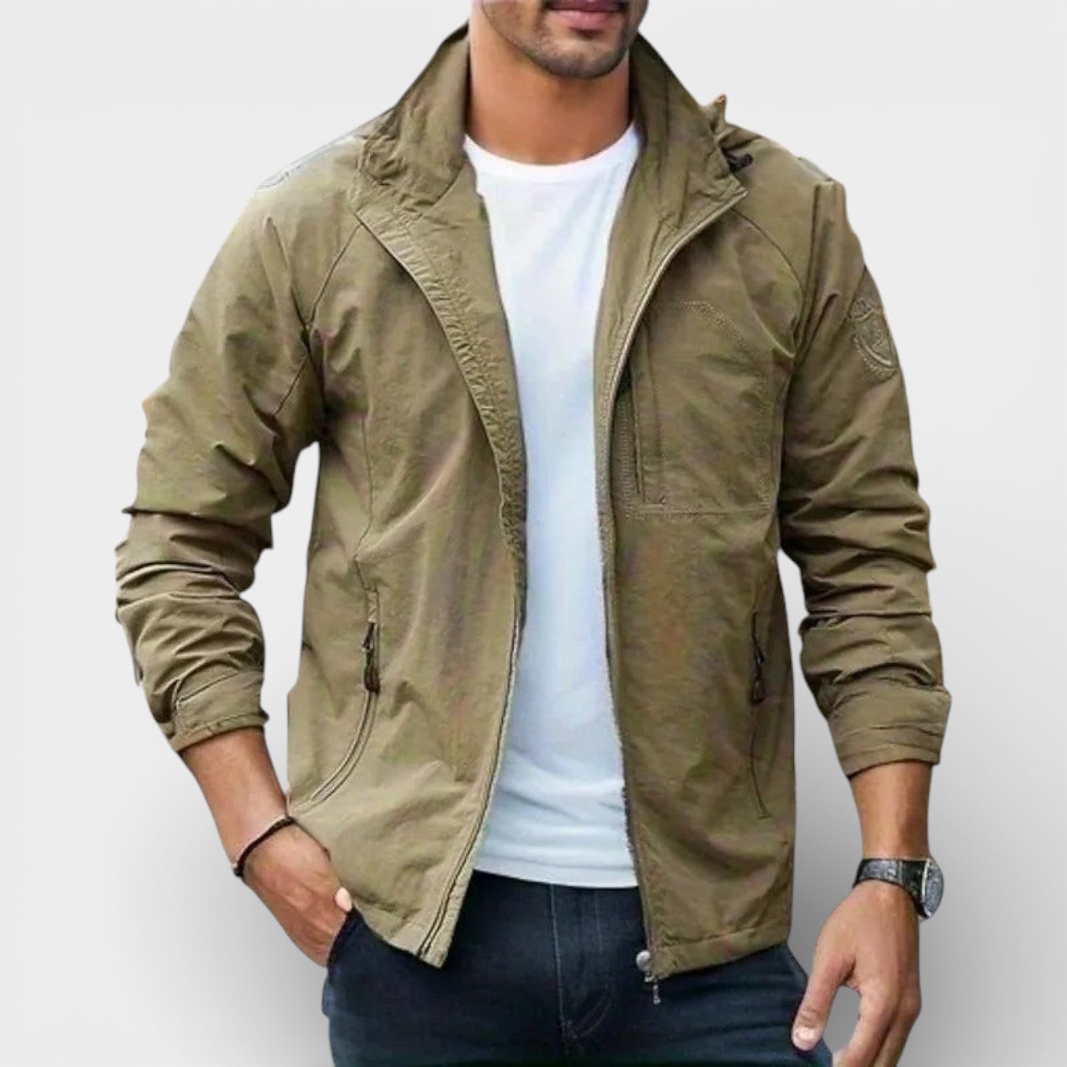 Men’s Cargo Jacket Waterproof Durable Daily Wear