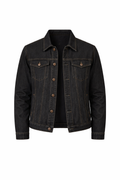 Men's Classic Button-Front Denim Jacket with Chest Pockets