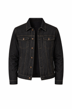 Men's Classic Button-Front Denim Jacket with Chest Pockets