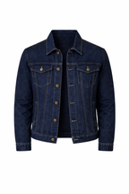 Men's Classic Button-Front Denim Jacket with Chest Pockets