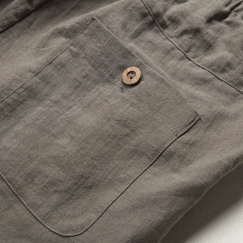 Men's Linen Trousers Breathable Classic Straight Fit