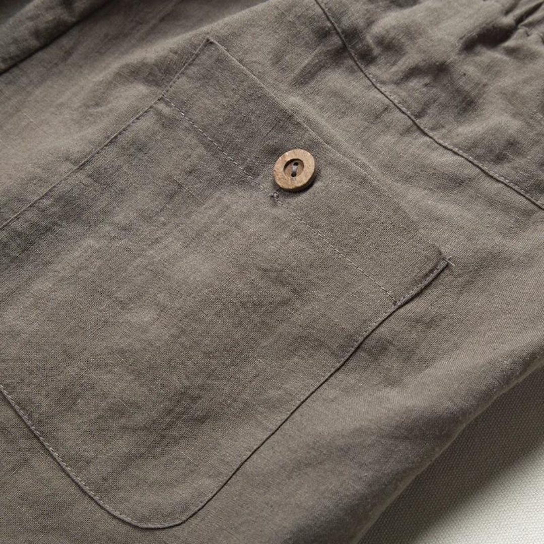 Men's Linen Trousers Breathable Classic Straight Fit
