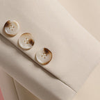 Women's Tailored Long Blazer Belted Elegant Jacket