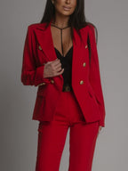 Women's Tailored Suit Set Modern Cut Elegant Blazer Trousers