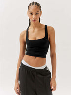 Women's Sporty Chic Sleeveless Tank Top Fashion Crop Top