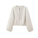 Women's Loose Fit Trendy Bomber Jacket Comfortable Outerwear