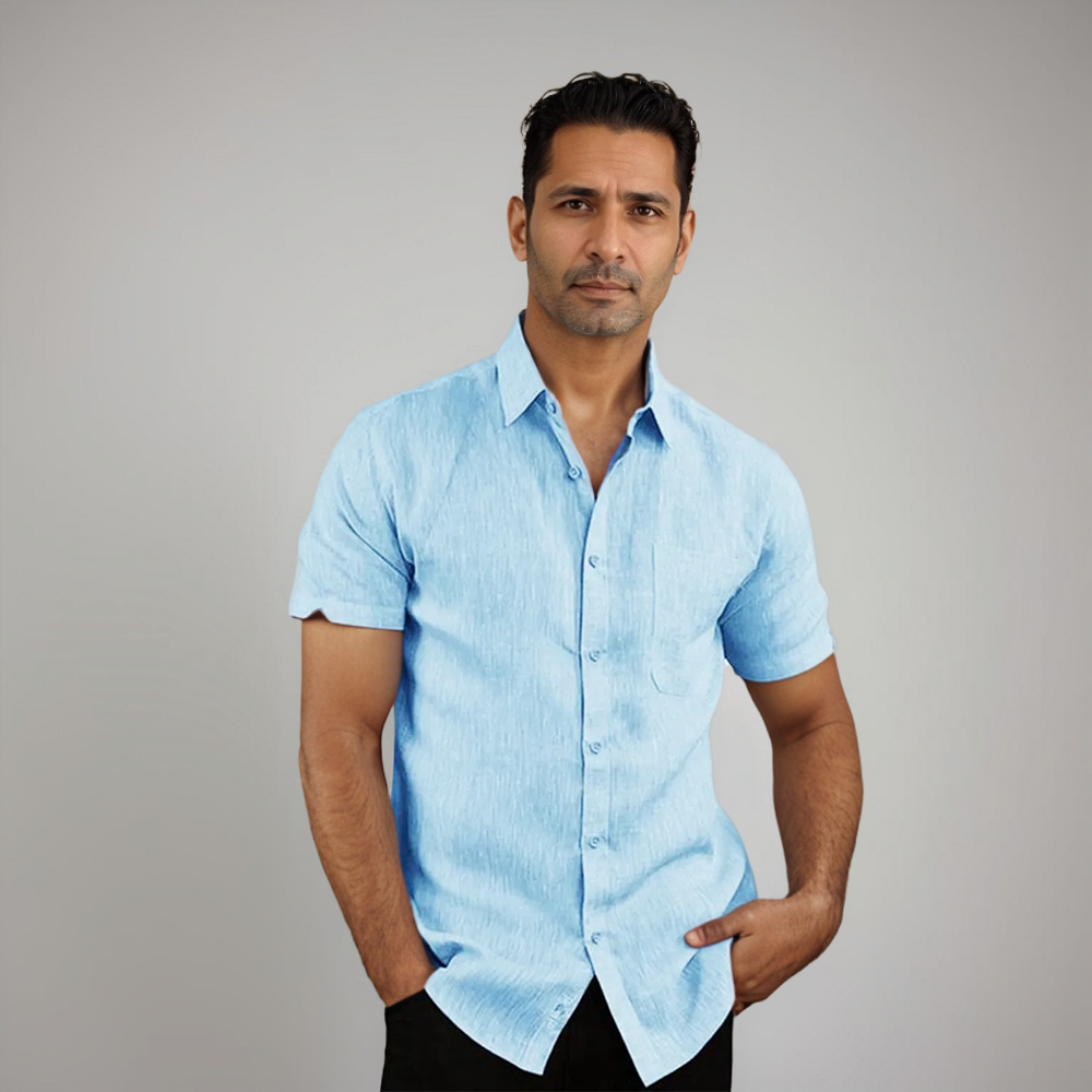 Men's Short Sleeve Shirt Breathable Casual Design