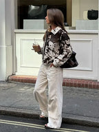 Women's Vintage Cow Print Jacket Unique Trendy Outerwear