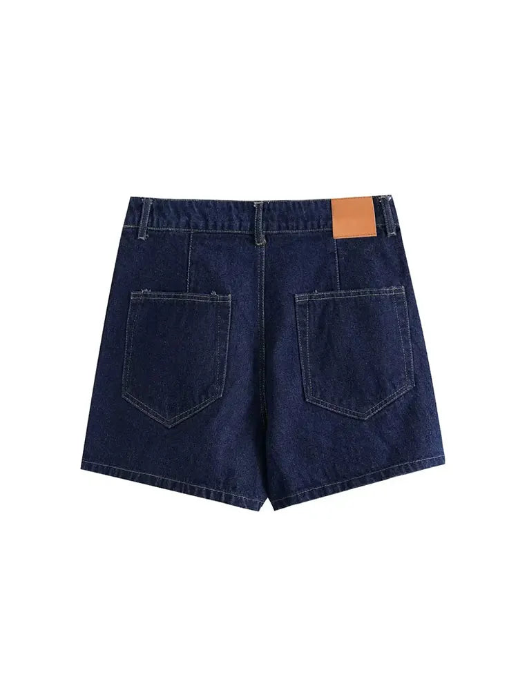 Women's Denim Set Casual Short Sleeve Jacket Mini Skirt