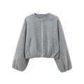 Women's Loose Fit Trendy Bomber Jacket Comfortable Outerwear