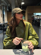 Women's Vegan Leather Jacket Comfortable Streetwear Outerwear