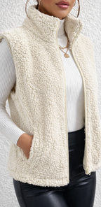 Women's Soft Teddy Gilet Stylish Layering Sweater