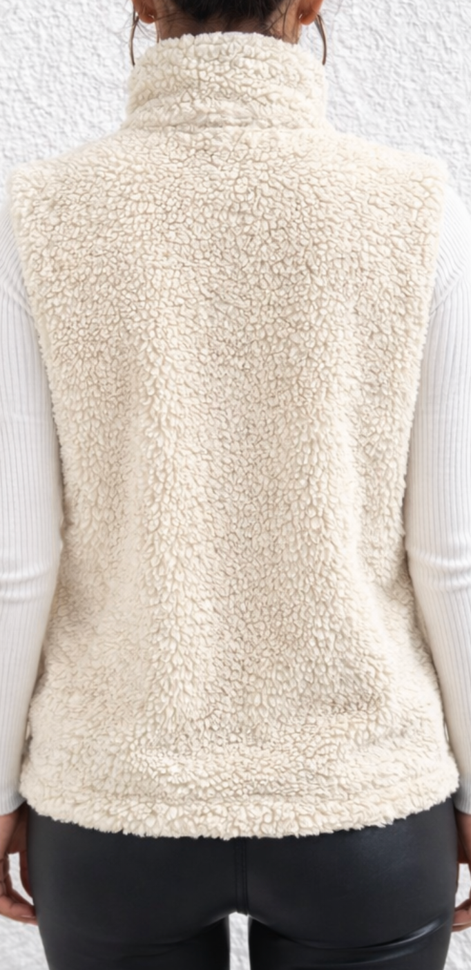 Women's Soft Teddy Gilet Stylish Layering Sweater