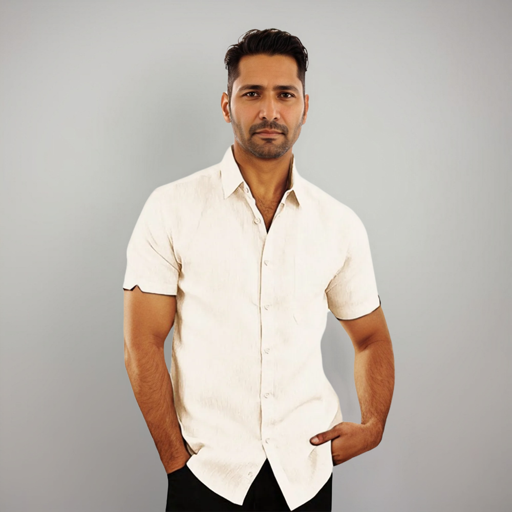 Men's Short Sleeve Shirt Breathable Casual Design
