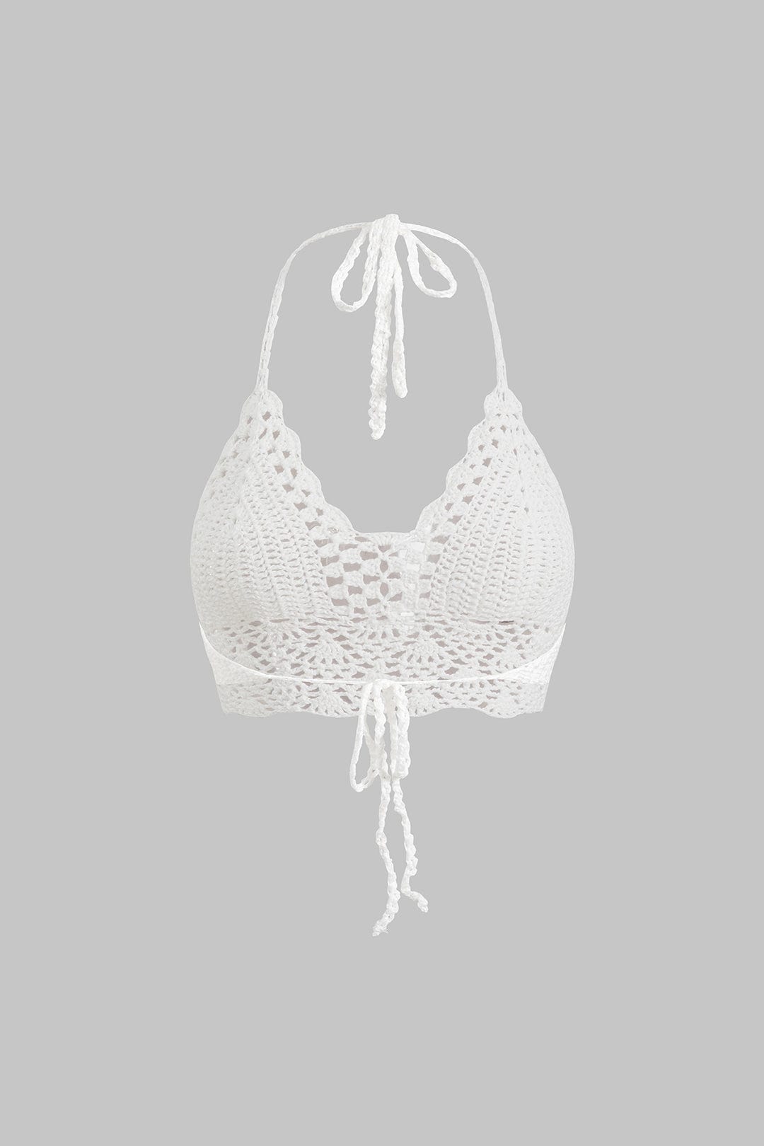 Women's Hand Crocheted Boho Crop Beachwear Top Halter Adjustable Fit