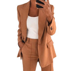 Women's Two Piece Set Elegant Tailored Trouser Fit